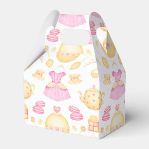 Elegant Pink & Gold Watercolour Princess Tea Party Favor Boxes