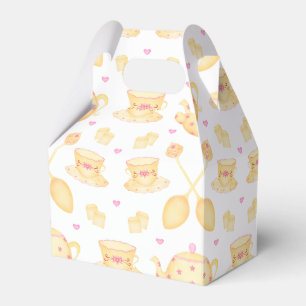 Elegant Pink & Gold Watercolour Tea Party Favor Boxes