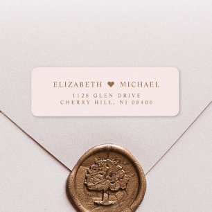 Elegant Pink Gold Wedding Return Address Label