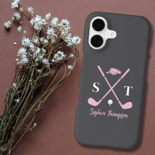Elegant Pink Golf Club White Bows Custom Birthday iPhone 17 Case