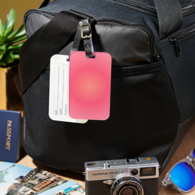 Elegant Pink Gradient Luggage Tag (Front & Back)