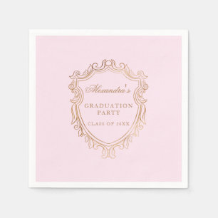 Elegant Pink Graduation Party Napkins