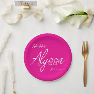 Elegant Pink Graduation Party She Did It Paper Plates