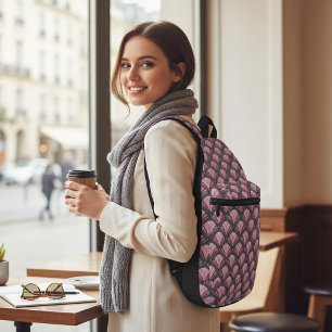 Elegant Pink Gray Art Deco Vintage Pattern Sling Bag