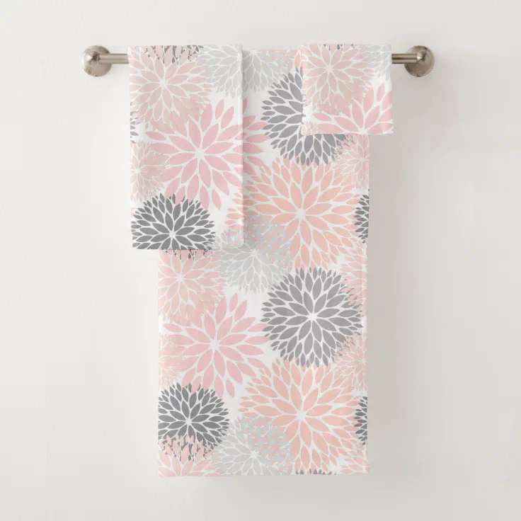 floral bath towel set