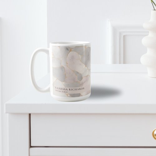 Elegant Pink  Gray Marble Luxury Notary Public Coffee Mug