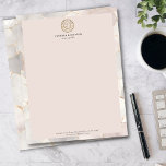 Elegant Pink & Gray Marble Notary Public Logo Letterhead<br><div class="desc">Customize this simple and elegant light pink and gray marble notary letterhead by editing your business logo and notary name. The professional notary letterhead can be edited to feature the notary name and logo on top and business contact information in the footer.</div>