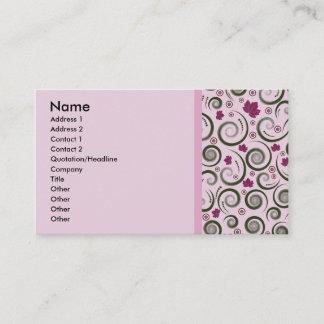 Elegant Pink Green Business Card