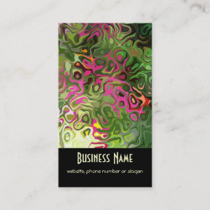 Elegant Pink, Green, Cream, Black Business Card