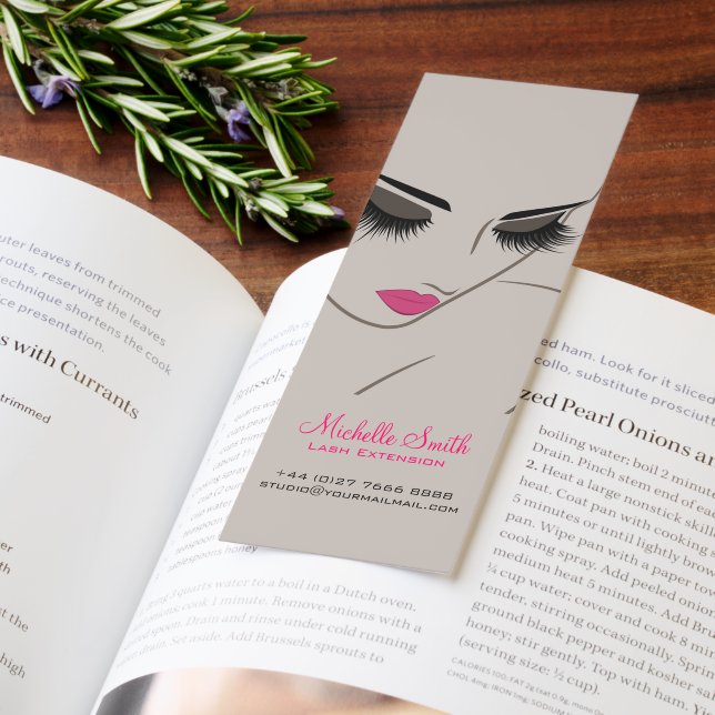 Elegant Pink Grey Lash Extension Beauty Salon QR Bookmarks (Book)