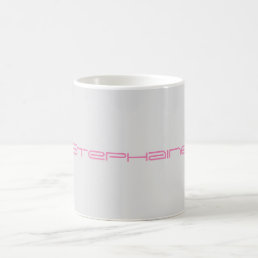 Elegant Pink Grey Your Name Replacement Coffee Mug