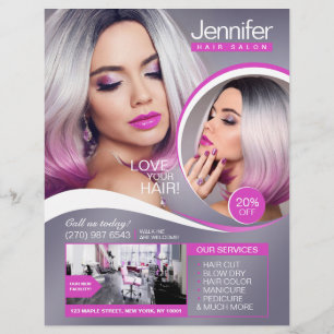 Elegant Pink Hair Salon Flyer