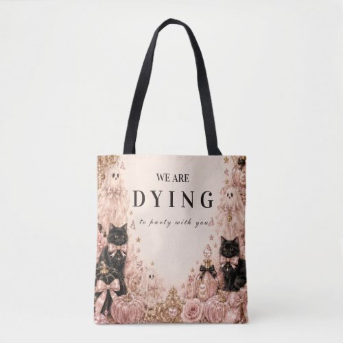 Elegant Pink Halloween Celebration Tote Bag
