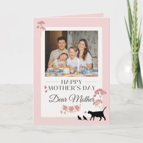 Elegant Pink Happy Mothers Day Card