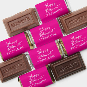 Elegant Pink Happy Retirement Party Hershey's Miniatures