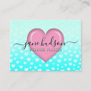 Elegant Pink Heart and Speckles Design Business Card