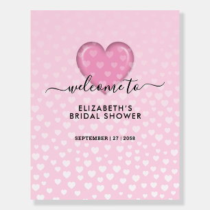 Elegant Pink Heart and Speckles Design Foam Board