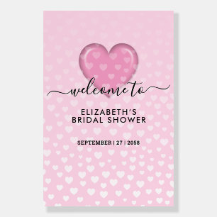 Elegant Pink Heart and Speckles Design Foam Board