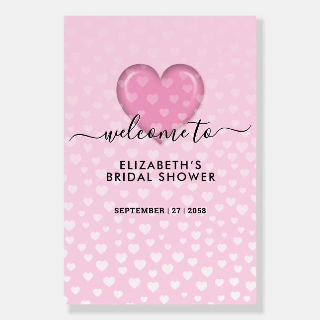 Elegant Pink Heart and Speckles Design Foam Board (Front)