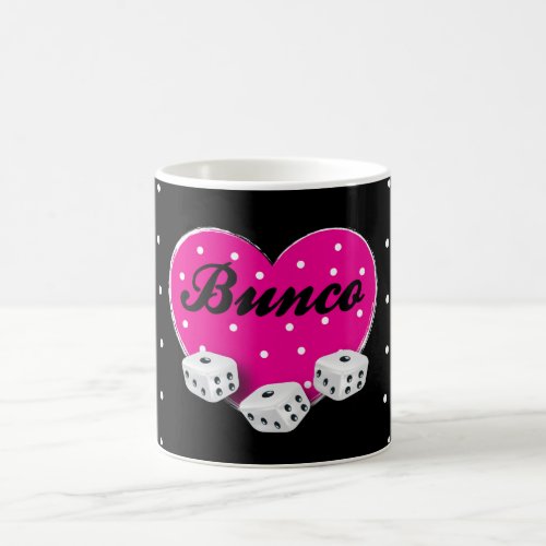 Elegant Pink Heart Valentine Bunco Dice Coffee Mug