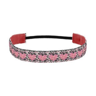 Elegant Pink Hearts Valentine's Day Athletic Headband