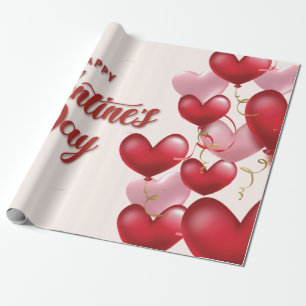 Elegant Pink Hearts Valentine's Day  Wrapping Pape Wrapping Paper
