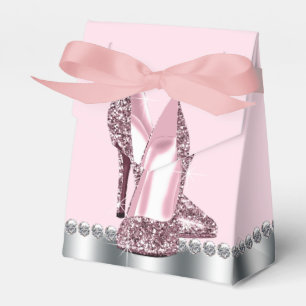 Elegant Pink High Heel Shoe Favor Boxes