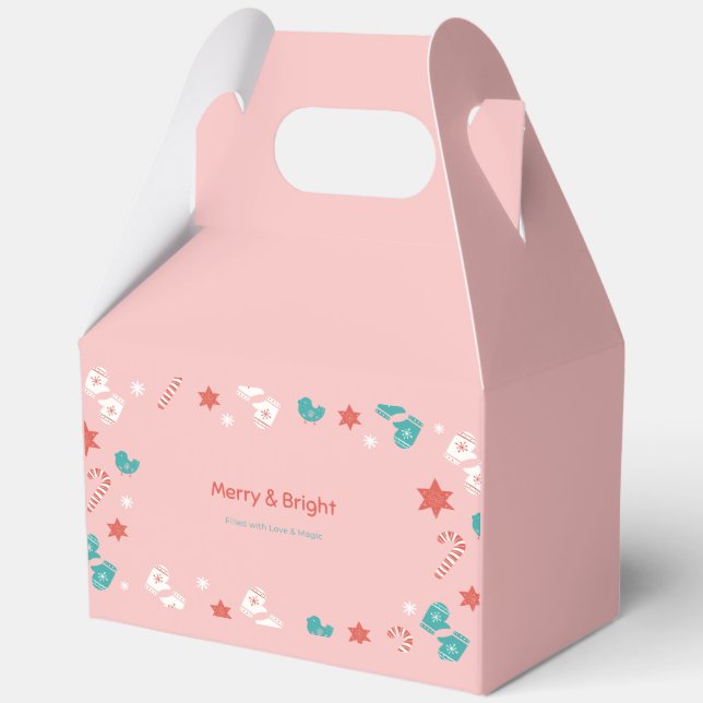 Elegant pink holiday gift box for Cristmas,festive (Back)