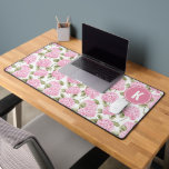 Elegant Pink Hydragea Flowers Pattern Monogram Desk Mat<br><div class="desc">Transform your workspace with the Elegant Pink Hydrangea Flowers Pattern Monogram Desk Mat. Featuring a stunning pink hydrangea design paired with a personalized monogram, this desk mat brings a touch of sophistication and beauty to any desk. Its large surface provides ample space for your keyboard, mouse, and other essentials, while...</div>