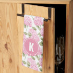 Elegant Pink Hydragea Flowers Pattern Monogram Kitchen Towel<br><div class="desc">Bring a touch of elegance to your kitchen with the Elegant Pink Hydrangea Flowers Pattern Monogram Kitchen Towel. Featuring soft pink hydrangeas and a personalized monogram, this towel combines beauty with functionality. Perfect for drying dishes, wiping hands, or adding a decorative touch, it effortlessly enhances your kitchen décor. Crafted from...</div>