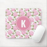 Elegant Pink Hydragea Flowers Pattern Monogram Mouse Pad<br><div class="desc">Enhance your workspace with the Elegant Pink Hydrangea Flowers Pattern Monogram Mouse Pad. Featuring a delicate floral design in soft pink hues, this stylish mouse pad adds a touch of sophistication to your desk. The personalized monogram creates a unique and refined look, making it an ideal gift for professionals, students,...</div>