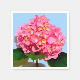Elegant Pink Hydrangea floral Paper Napkins