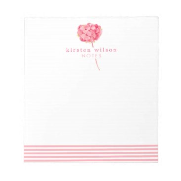 Elegant Pink Hydrangea - Personalized Notepad
