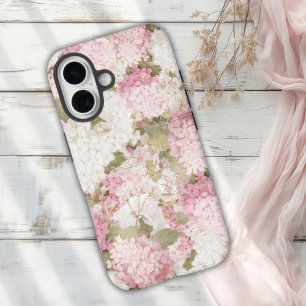 Elegant Pink Hydrangea Watercolor iPhone 16 Case