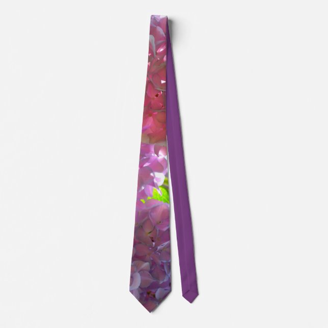Elegant Pink Hydrangeas, pink flowers pink flowers Neck Tie (Front)