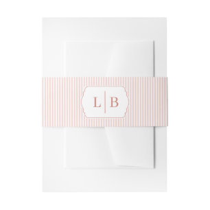 Elegant Pink Initials Invitation Belly Band