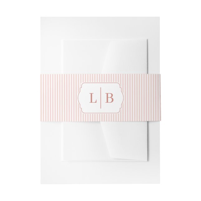 Elegant Pink Initials Invitation Belly Band (Front Example)