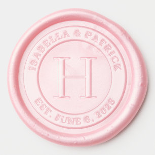 Elegant Pink Initials Wax Seal Sticker