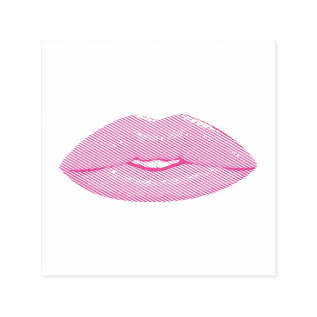Elegant Pink Kiss Lip Self-inking Stamp (Design)