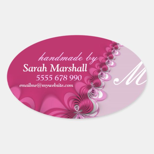 Elegant Pink Lace Handmade by Label Sticker