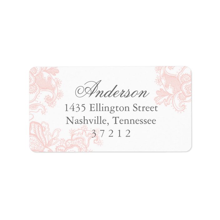 Elegant Pink Lace Wedding Label | Zazzle.com