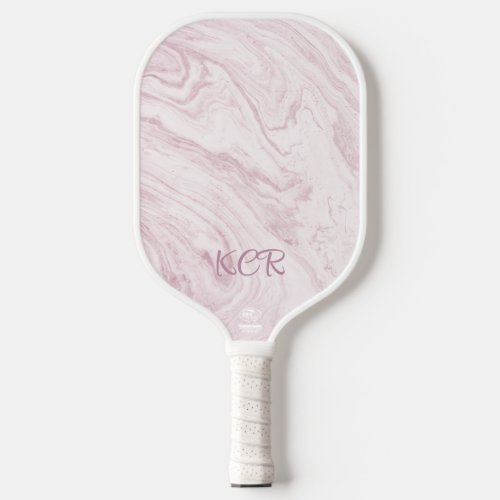 Elegant Pink Lavender Marble Initial Official USA Pickleball Paddle