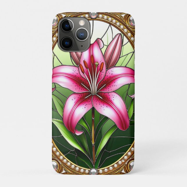 Elegant Pink Lily Flower Case-Mate iPhone Case (Back)