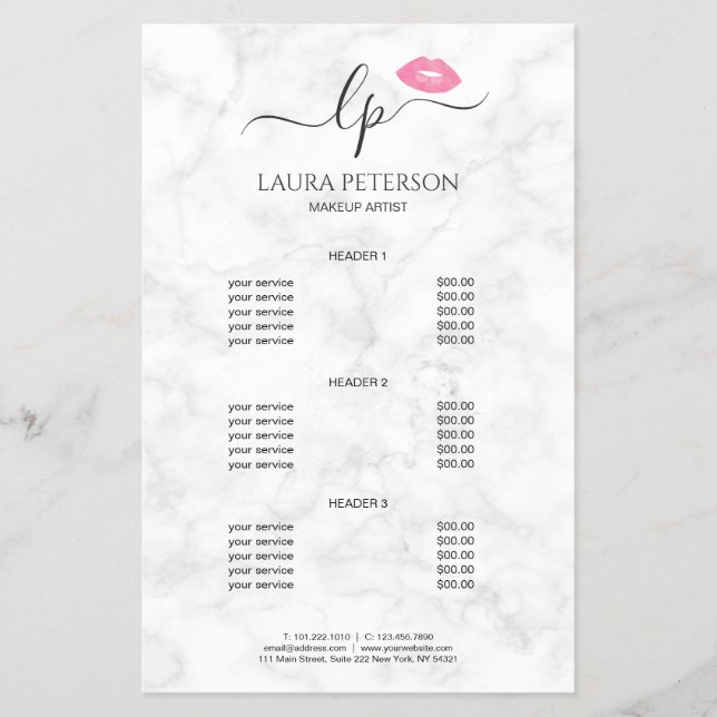 Elegant pink lips handwritten script calligraphy flyer (Front)