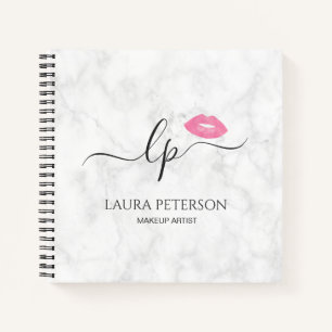 Elegant pink lips handwritten script calligraphy notebook