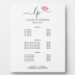 Elegant pink lips handwritten script calligraphy plaque
