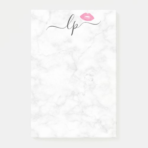 Elegant pink lips handwritten script calligraphy post_it notes