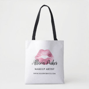Elegant Pink Lips Makeup Artist Tote Bag