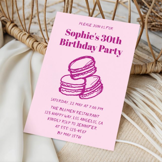 Elegant Pink Macaron 30th Birthday Party  Invitation (Creator Uploaded)