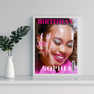 Elegant pink Magazine cover 30th Birthday welcome Foam Board